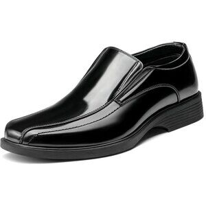 🆕Bruno Marc Men's Black-Pat Cambridge Slip-on Loafers Square-Toe Dress Shoes